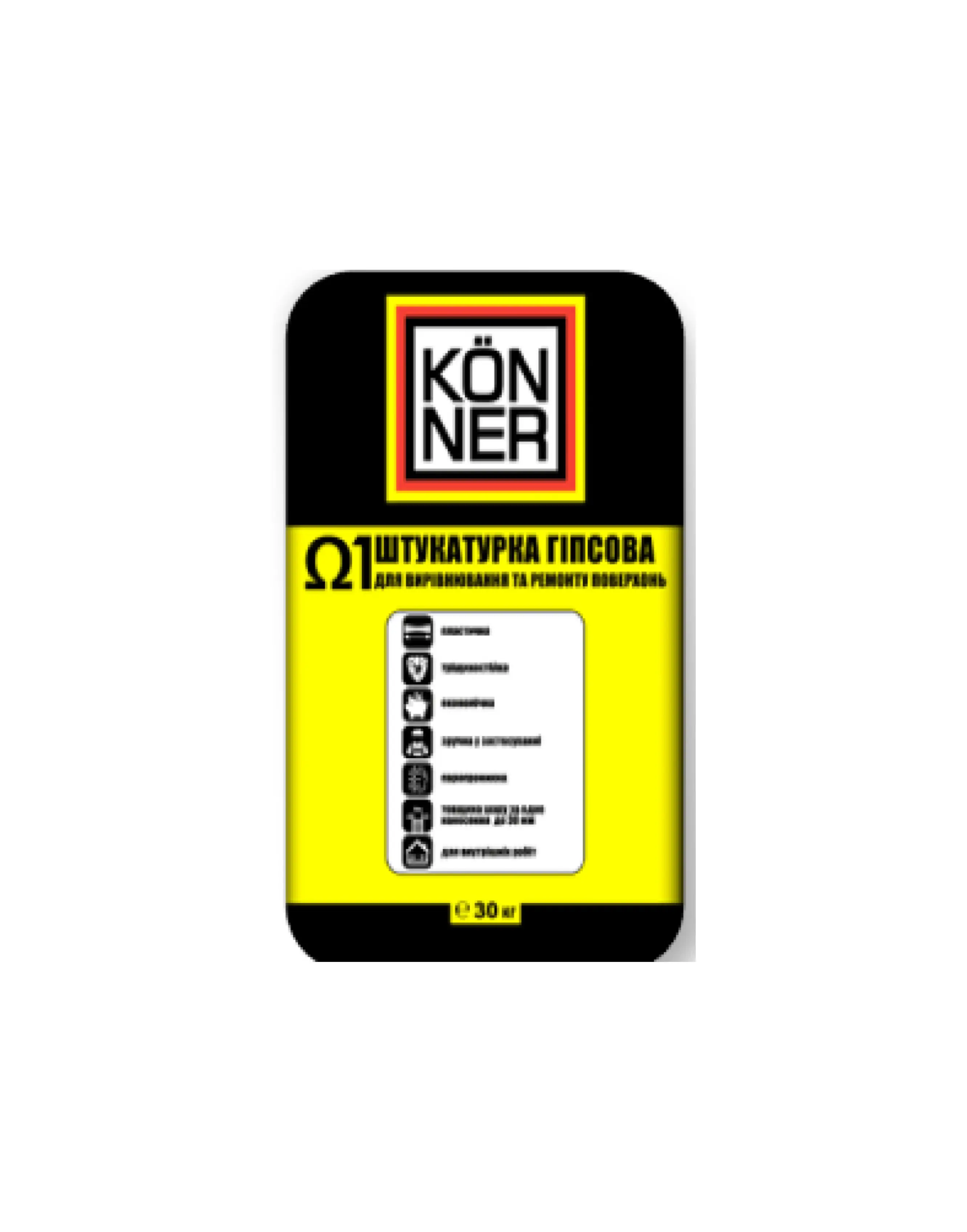 Гіпсова штукатурка TM "Konner" "Omega-1", 30 кг