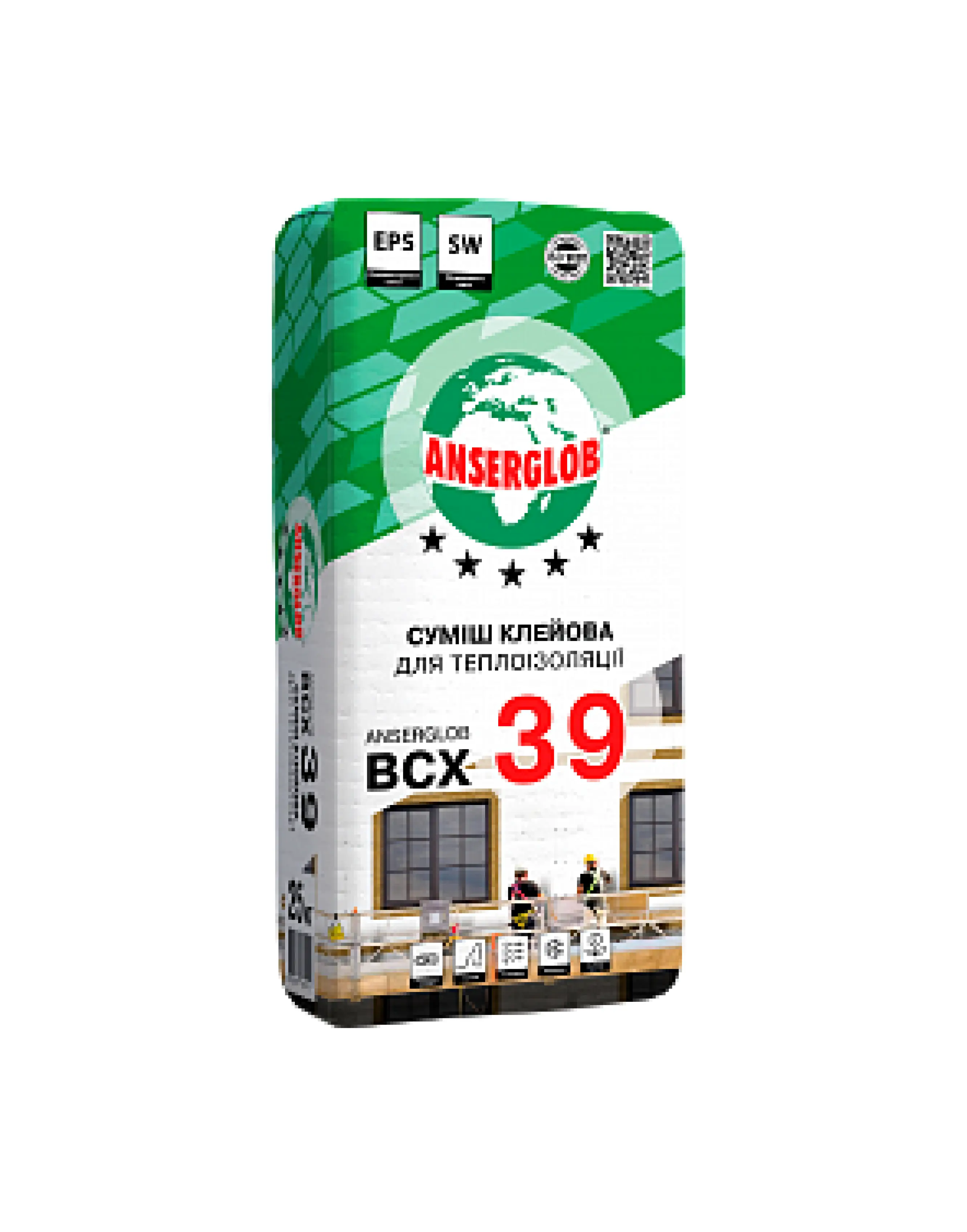Суміш клейова для теплоізоляції TM "Anserglob" "BCX-39", 25 кг
