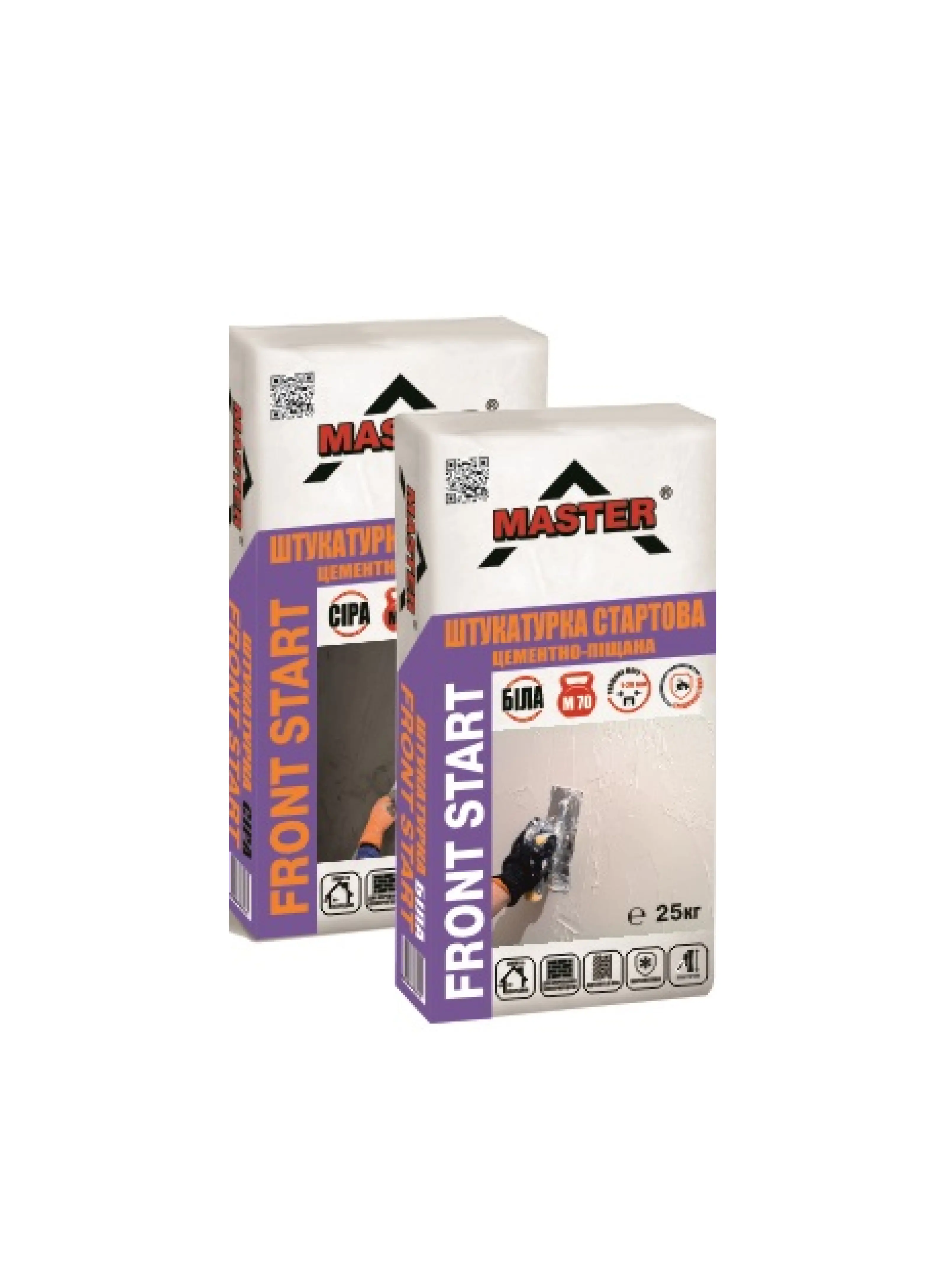 Штукатурка стартова TM "Master" "Master-Frontstart. Піщано-сіра", 25 кг