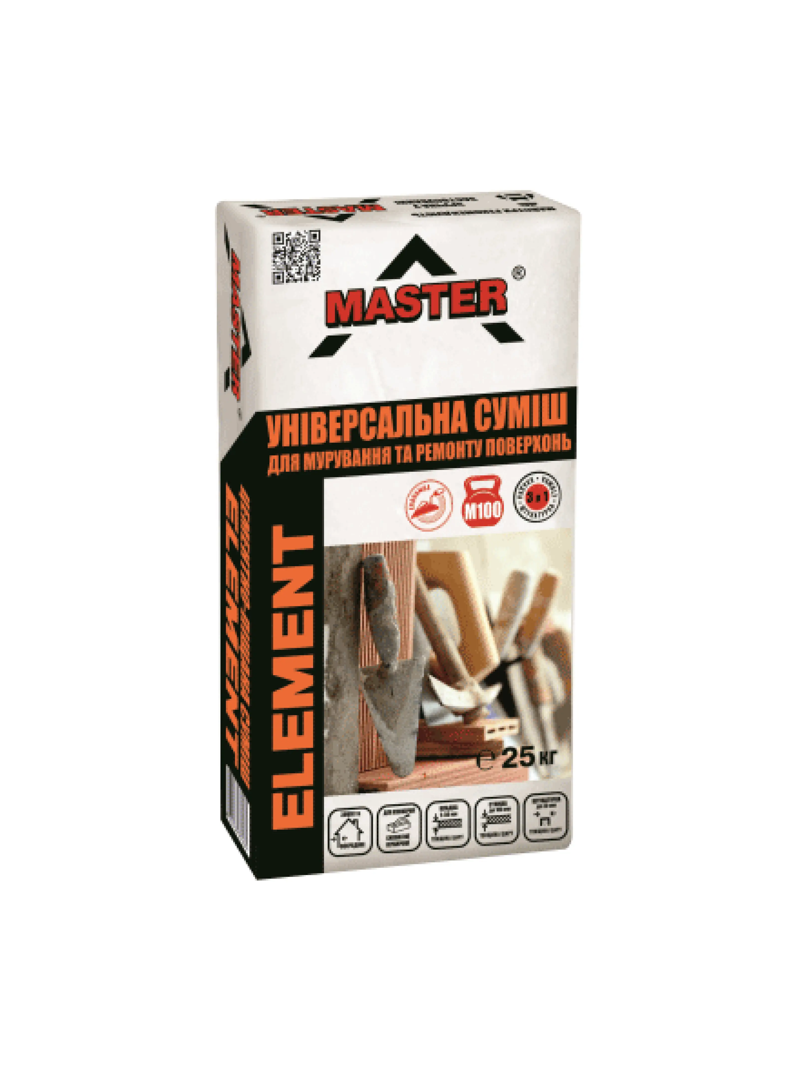 Універсальна суміш для ремонту та мурування поверхонь TM "Master" "Master-Element", 25 кг